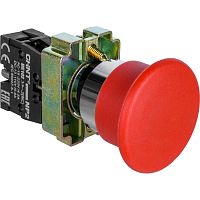 Кнопка управления Грибок ?40мм(2)с самовозвратом NP2-BC42 без подсветки красная 1НЗ IP40 (R)(CHINT) | код 573974 | CHINT