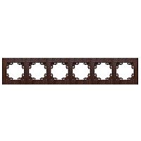 Рамка фактурная 6 постов универсальная UNIVersal Афина венге (еврослот) | код A11043-V | Universal
