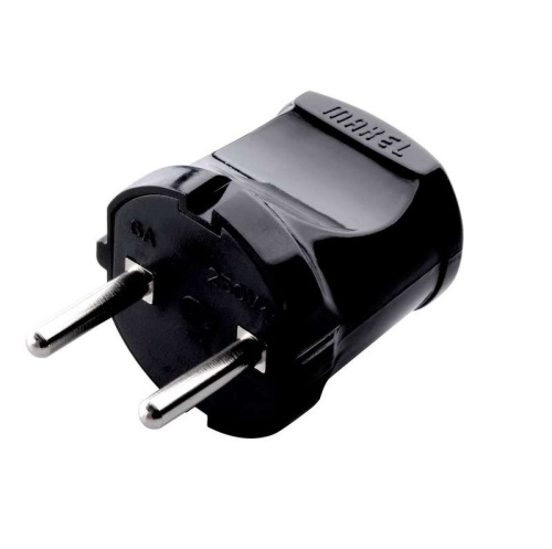 Вилка электрическая без заземл. черн. Makel 10051 Вилка электрическая без заземл. черн. Makel 10051