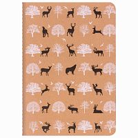 Тетрадь 40 л. в клетку обложка КРАФТ, бежевая бумага 70 г/м2, сшивка, А5 (147х210 мм), NATURE, BRAUBERG, 403758 | код 403758 | BRAUBERG