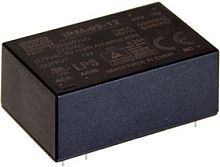 Источник питания AC-DC,3Вт, вход 85…305В AC 47...440 Гц, 120...370B DC, выход 12В/250мА, изоляция 3000В AC, в корпусе на плату 37х24х15мм, -30...+85C, монтаж в отверстия | код IRM-03-12 | MeanWell