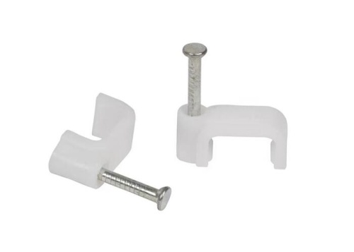 Скоба 10мм плоская пластиковая -белая HLT | код 084-07-25 | HLT Скоба 10мм плоская пластиковая -белая HLT | код 084-07-25 | HLT