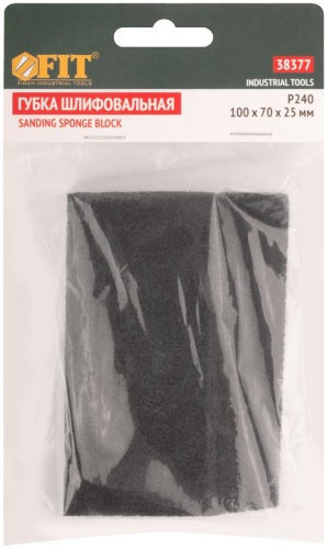 Губка шлифовальная угловая 100х70х25мм Р 240 средняя жесткость алюм./оксидная FIT 38377 фото 3