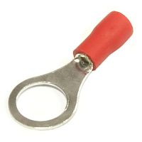 Наконечник кольцевой изолированный RUICHI RV1.25-8, 19 А, 22-16 AWG, красный, латунь луженая | код 61177 | Ruichi