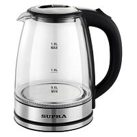 Чайник электрический Supra KES-1852G 1.8л. 1500Вт черный (корпус: стекло) | код 1580069 | SUPRA