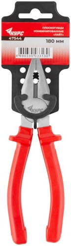 Плоскогубцы комбинированные ''Лайт'', пластиковые ручки, полированная сталь 180 мм | код 47544 | FIT фото 3