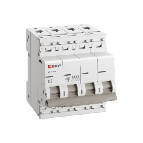 Автоматический выключатель ВА 47-63N 4P 2А (C) 4,5 кА PROXIMA EKF | код M634402C | EKF фото 3 Автоматический выключатель ВА 47-63N 4P 2А (C) 4,5 кА PROXIMA EKF | код M634402C | EKF фото 3