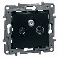 Розетка TV-FM-SAT двухкабельная ETIKA, оконечная, белый | код. 672656 | Legrand