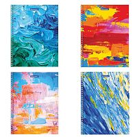 Тетрадь А4, 120 л., BRAUBERG гребень, клетка, обложка картон, Painting , 404072 | код 404072 | BRAUBERG