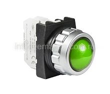 Арматура сигнальная зелёная со светодиодом 12-30 В перем. и пост. тока, серии H, 30мм | код H090XY | EMAS