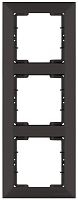 Candela - Рамка 3 поста, к механизмам серии 21, вертикальный монтаж, черный мат | код 2125-800-2384 | Mutlusan