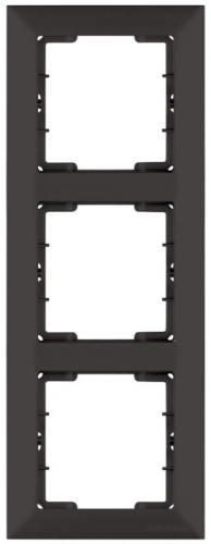 Candela - Рамка 3 поста, к механизмам серии 21, вертикальный монтаж, черный мат | код 2125-800-2384 | Mutlusan Candela - Рамка 3 поста, к механизмам серии 21, вертикальный монтаж, черный мат | код 2125-800-2384 | Mutlusan