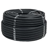 Труба гофрированная FRHF d20мм с протяжкой черн. (уп.100м) Plast PROxima | код FRHF-20 | EKF