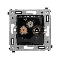 Розетка TV-FM-SAT в стену, Avanti, Черный квадрат | код 4402533 | DKC