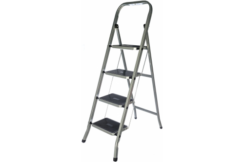 Лестница-стремянка стальная, 4 широкие ступени, Н=129 см, вес 6.25 кг | код 65383 | FIT