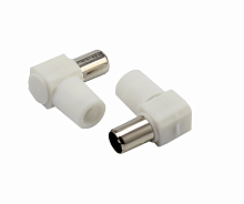 Разъем штекер TV без пайки белый угловой (05-2061) | код 05.61 | REXANT