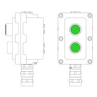 Взрывонепроницаемый пост управления из алюминия LCSD-02-B-MC-L1G(220)x1-P1G(11)x1-PCMB-KA3MHK / 1Ex d IIB T5 Gb / Ex tb IIIC T95°С D | код LCSD21000064 | DKC
