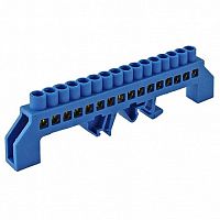 Шина N нулевая в изоляторе на DIN-рейку 8x12мм 16 групп | код. SQ0801-0081 | TDM
