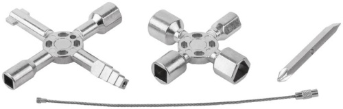 Ключ универсальный для электрошкафов 10-в-1 двусторонняя CrV бита РН2/SL7 FIT 60110 фото 6