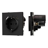 Механизм розетки с USB зарядкой SCT-TENDO-MUAC-SFPL-BK 230В 16А Arlight 054607
