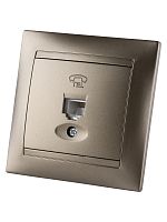 Розетка телефонная RJ11 бронза Лама TDM | код SQ1815-0715 | TDM