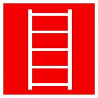 Знак F 03 Пожарная лестница 200х200 мм, пленка самоклеящаяся с покрытием фотолюминесцентным ГОСТ Р 12.4.026-2001 EKF | код an-f-03-f | EKF