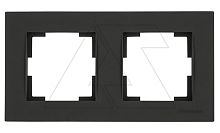 Rita - Рамка 2 поста, горизонтальный монтаж, черный мат | код 2220-800-1284 | Mutlusan