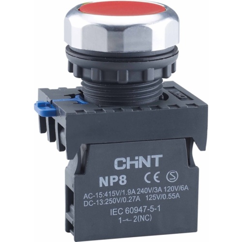Кнопка управления NP8-01BND 1НЗ красная AC/DC24В(LED) IP65 (CHINT) | код 667239 | CHINT