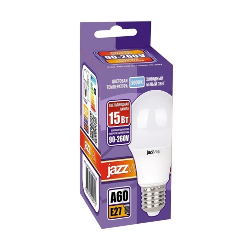 Лампа светодиодная LED 15Вт E27 белая матовая груша | Код. 5040151 | JazzWay