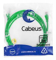 Cabeus PC-UTP-RJ45-Cat.5e-3m-GN Патч-корд U/UTP, категория 5е, 2xRJ45/8p8c, неэкранированный, зеленый, PVC, 3м | код 7456c | Cabeus