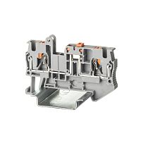 Клемма с размыкателем, зажим push-in, 2 точки подключения, 4 кв.мм, серая | код VPR-4-MT | DKC