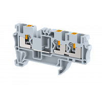 Клемма проходная PUSH-IN 4 мм2, на 3 подключения, серая PQ4-1X2-GREY | код 3103050000 | Elmex