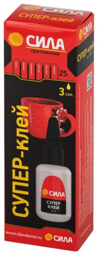 Супер-клей 25г пластик туба | код. Б0058949 | СИЛА Супер-клей 25г пластик туба | код. Б0058949 | СИЛА