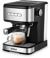 Кофеварка рожковая Kitfort КТ-7225 850Вт нержавеющая сталь/черный | код 2023655 | KITFORT