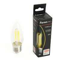 Лампа светодиодная LED 8вт Е27 теплый свеча FILAMENT Feron.PRO | код 51241 | Feron