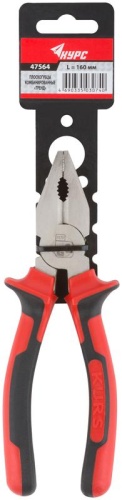 Плоскогубцы комбинированные ''Тренд'', двухцветные прорезиненные ручки, хром-никелевое покрытие 160 мм | код 47564 | FIT фото 3