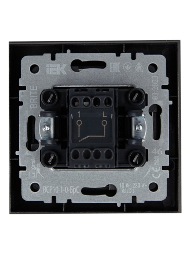 BRITE Выключ. 1-кл. 10А в сб. ВСР10-1-0-БрС сталь IEK | код BR-V10-0-10-K46-F | IEK фото 6