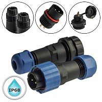 Разъём герметичный SZC16 2P-F-M, 2 контакта | код 106772 | SZC