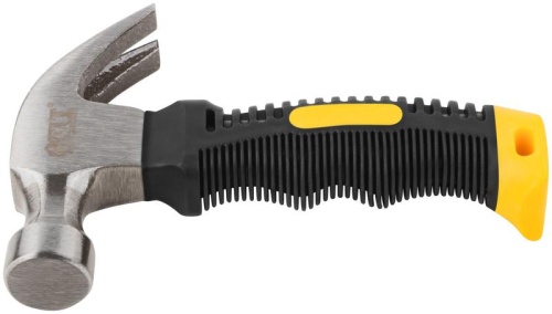 Молоток-гвоздодер, укороченный, фиброглассовая обрезиненная ручка 25 мм, 225 гр | код 44770 | FIT фото 3