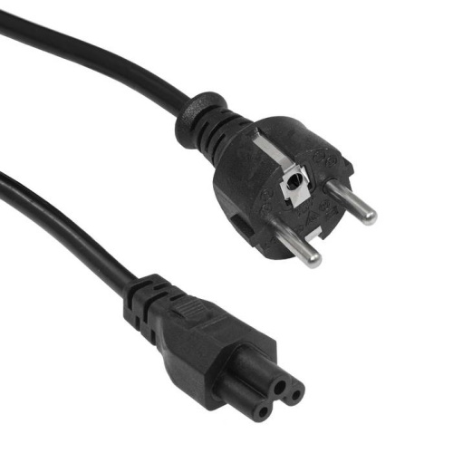 Шнур сетевой для ноутбука 3-х полюсный прямой-евро RUICHI, вилка CEE7/4 - розетка IEC С5, 1.8 м, 3x0.75 мм2, черный | код 112902 | Ruichi