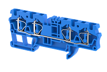 Клемма проходная пружинная 4 мм2 на 4 подключения, синяя SQ4-2X2-BLUE | код 2103060001 | Elmex