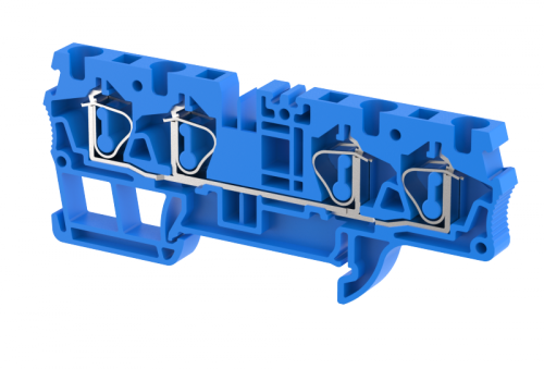 Клемма проходная пружинная 4 мм2 на 4 подключения, синяя SQ4-2X2-BLUE | код 2103060001 | Elmex Клемма проходная пружинная 4 мм2 на 4 подключения, синяя SQ4-2X2-BLUE | код 2103060001 | Elmex
