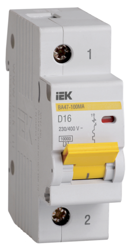 Выкл. авт. ВА47-100МА без тепл. расцеп. 1P 16А 10кА D IEK | код MVA43-1-016-D | IEK Выкл. авт. ВА47-100МА без тепл. расцеп. 1P 16А 10кА D IEK | код MVA43-1-016-D | IEK