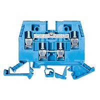 Этажная клемма, тип фиксации провода: винтовой, номинальное сечение: 4 мм кв., 26A, 320V, ширина: 6 мм, цвет: синий, тип монтажа: DIN 35 | код 57.504.5255.6 | Wieland