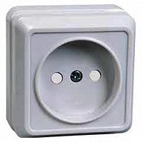 Розетка ОКТАВА, открытый монтаж, со шторками, белый | код. ERO13-K01-10-DC | IEK