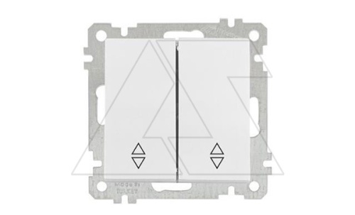 21 - Переключатель двухклавишный, пруж. зажимы, белый | код 2100-404-0101 | Mutlusan