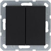 Выключатель кнопочный 2х клавишный с переключающим контактом 10А. 250В. цвет черный матовый | код G3020PB | Jasmart