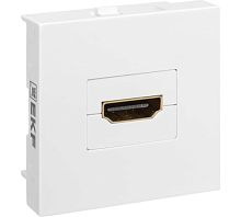 Розетка HDMI, 2 модуля, 1 гнездо, без индикатора, белая EKF | код E2MR-21HDMI-10 | EKF