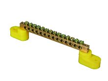 Шина PE земля на двух угловых изол ШНИ-8х12-14-У2-желтый HLT | код 081-01-65 | HLT