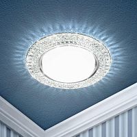 Светильник DK LD26 SL/WH GX53 точечный; декор со светодиодной подсветкой прозр. | Код. Б0029638 | ЭРА